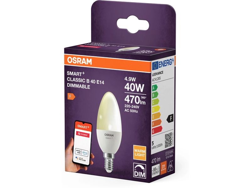 OSRAM Leuchtmittel B40D SMART+ ZigBee, E14, 4.9 W, WW