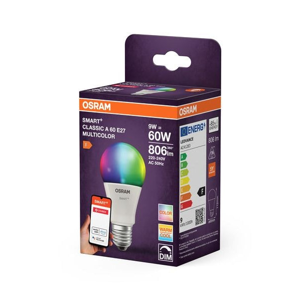 OSRAM Leuchtmittel A60 SMART+ ZigBee, E27, 9 W, RGBW