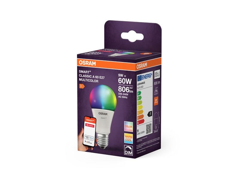 OSRAM Leuchtmittel A60 SMART+ ZigBee, E27, 9 W, RGBW