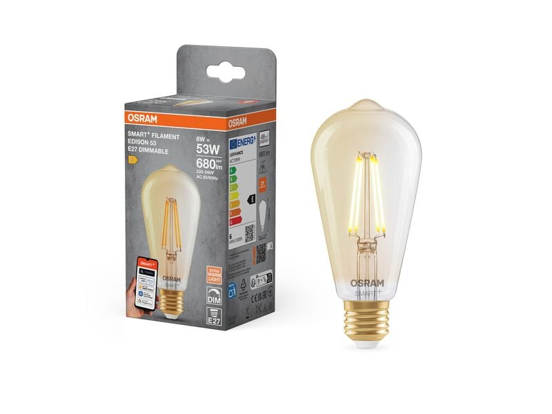OSRAM Leuchtmittel E53 SMART+ WiFi, E27, 6 W, WW