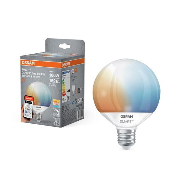 OSRAM Leuchtmittel Globe 95 SMART+ WIFI, E27, 14 W, Weiss