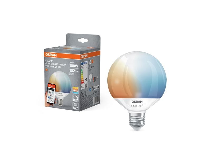 OSRAM Leuchtmittel Globe 95 SMART+ WIFI, E27, 14 W, Weiss