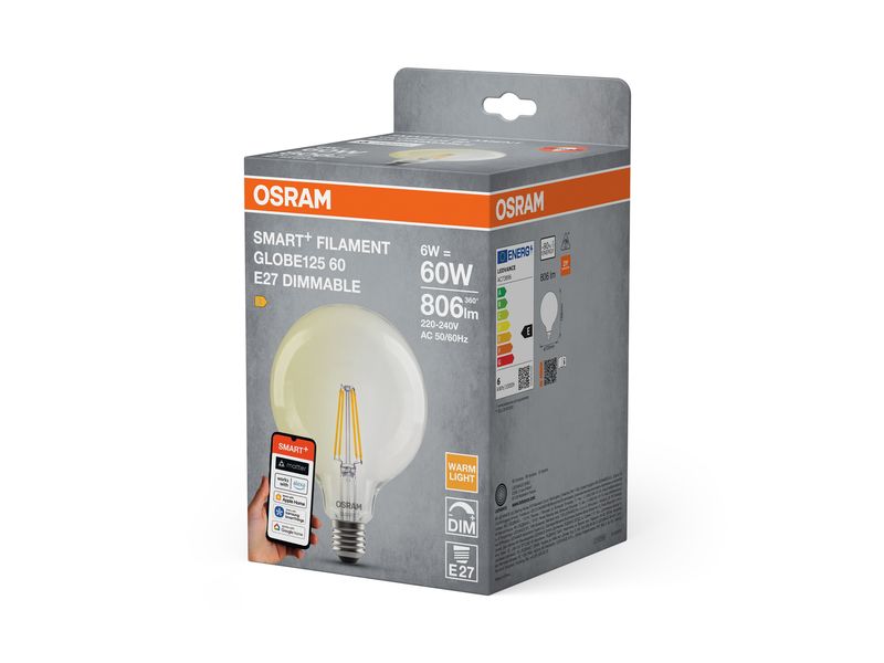 OSRAM Leuchtmittel SMART+ WiFi Classic, E27, 2700 K, filament klar