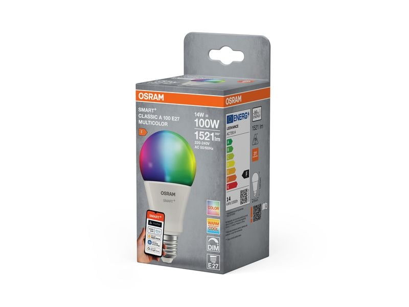 OSRAM Leuchtmittel A100 SMART+ MATTER, E27, 14 W, RGBW