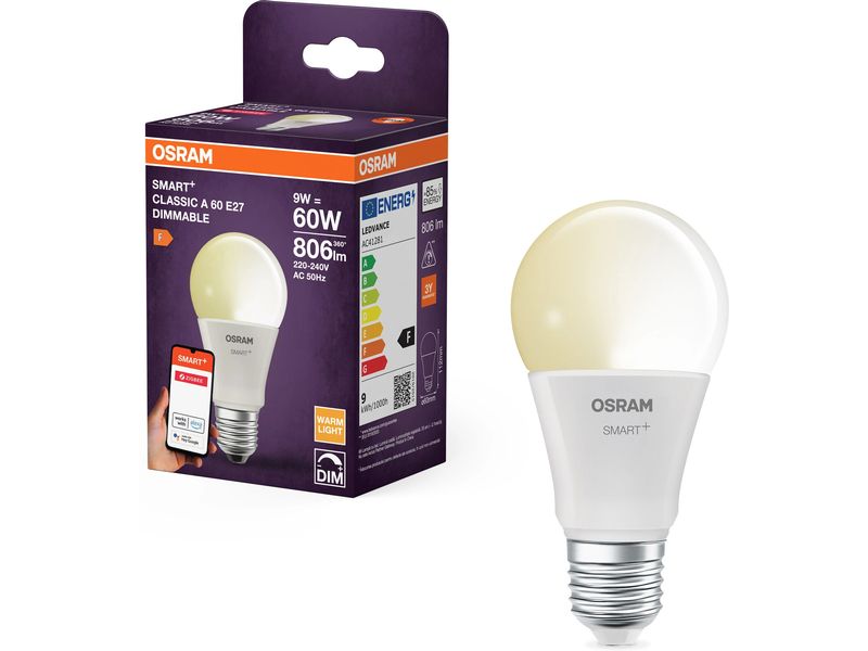 OSRAM Leuchtmittel A60 SMART+ ZigBee, E27, 9 W, WW