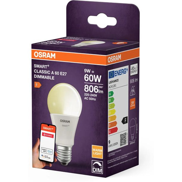 OSRAM Leuchtmittel A60 SMART+ ZigBee, E27, 9 W, WW