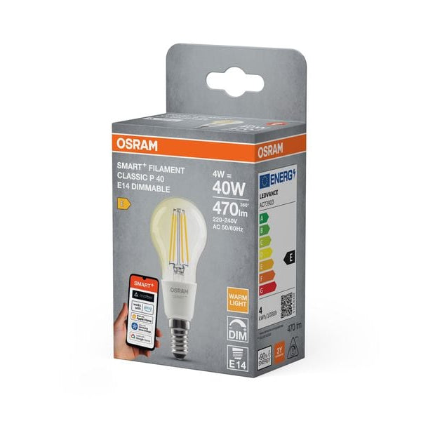 OSRAM Leuchtmittel P40D SMART+ WiFi, E14, 4 W, WW