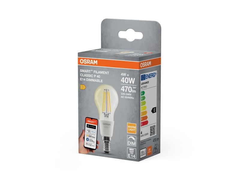 OSRAM Leuchtmittel P40D SMART+ WiFi, E14, 4 W, WW