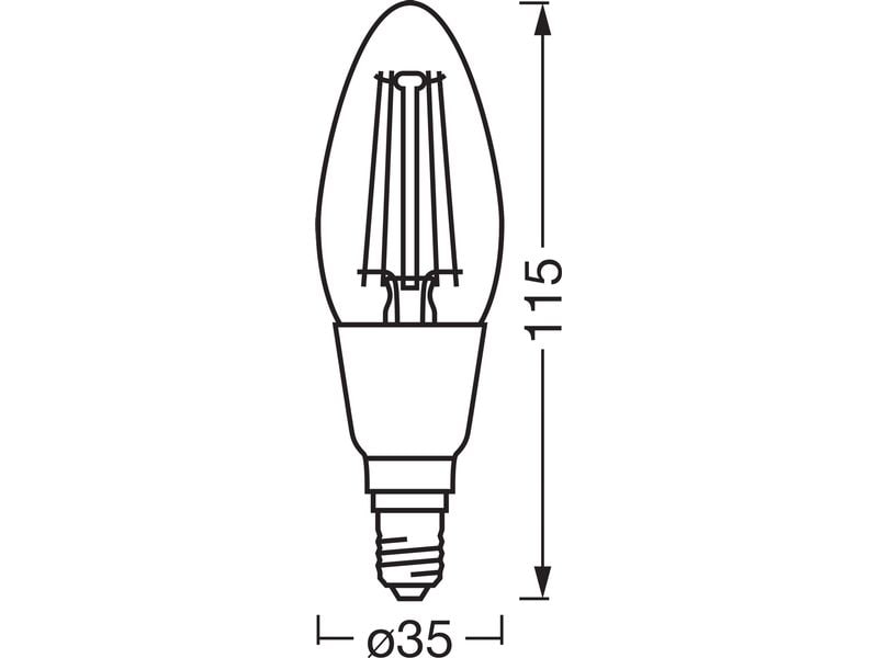 OSRAM Leuchtmittel B40D SMART+ WiFi, E14, 4 W, WW
