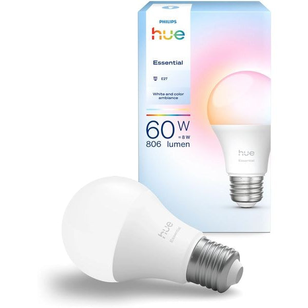 Philips Hue Leuchtmittel Essential, E27, 8 W, White & Colour
