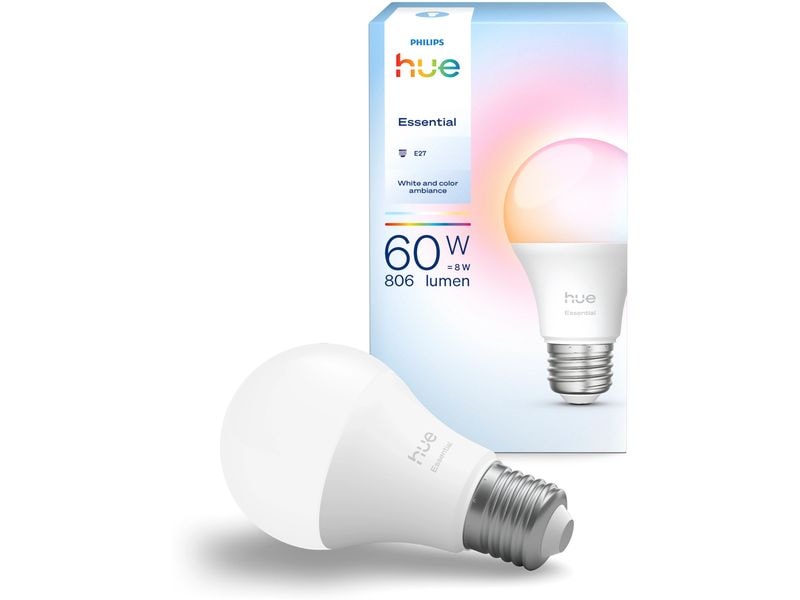 Philips Hue Leuchtmittel Essential, E27, 8 W, White & Colour