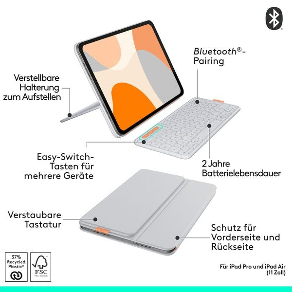Logitech Tablet Tastatur Cover Flip Folio iPad Pro & Air13