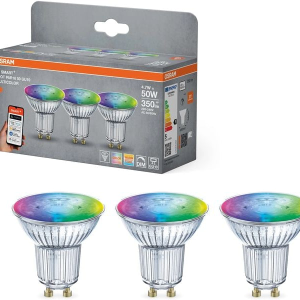 OSRAM Leuchtmittel SMART+ WiFi GU10 RGBW, 3 Stück