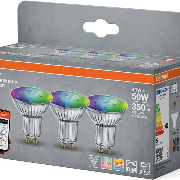 OSRAM Leuchtmittel SMART+ WiFi GU10 RGBW, 3 Stück
