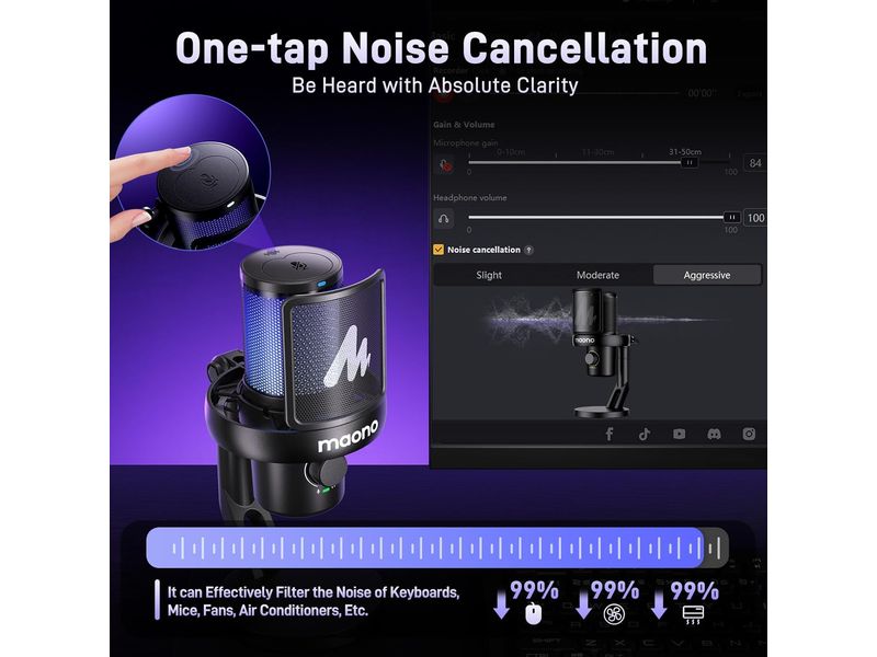 Maono Kondensatormikrofon DM40RGB