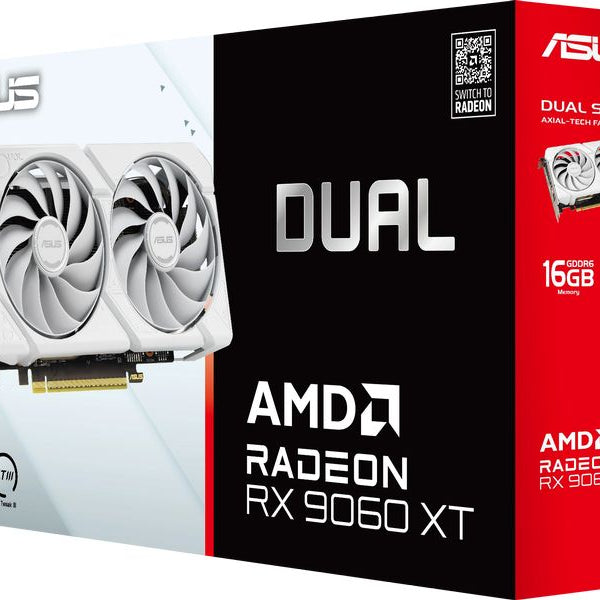 ASUS Grafikkarte Dual Radeon RX9060XT 16G Weiss