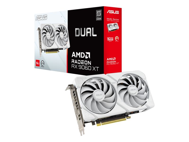 ASUS Grafikkarte Dual Radeon RX9060XT 16G Weiss