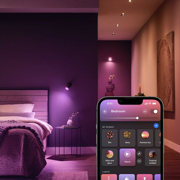 Philips Hue 3 GU10-Lampen + Dimmschalter + Hue Bridge Pro