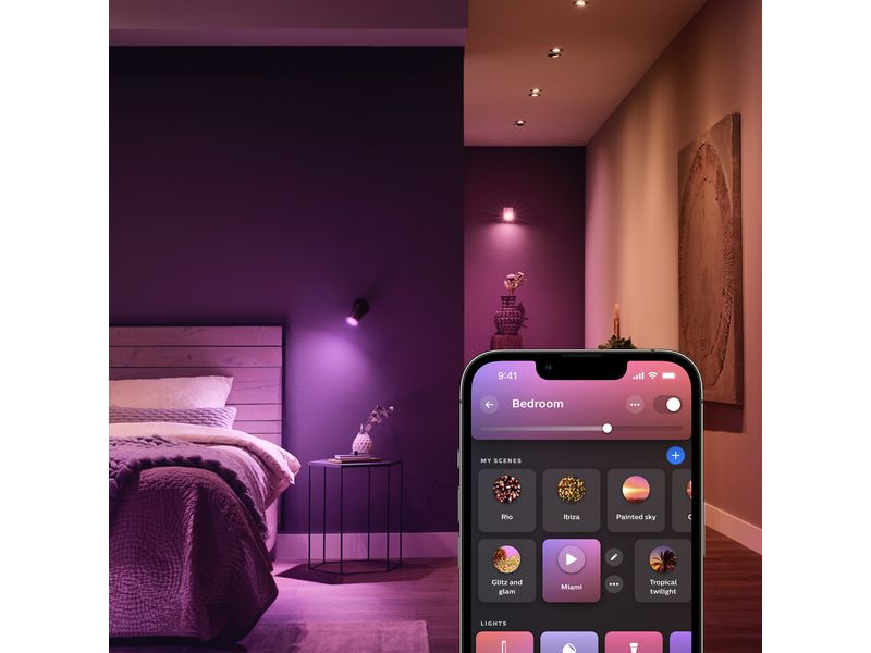 Philips Hue 3 GU10-Lampen + Dimmschalter + Hue Bridge Pro