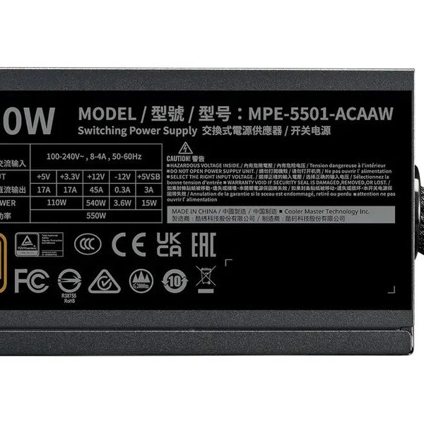 Cooler Master Netzteil MWE 550 Bronze V – V3 550 W