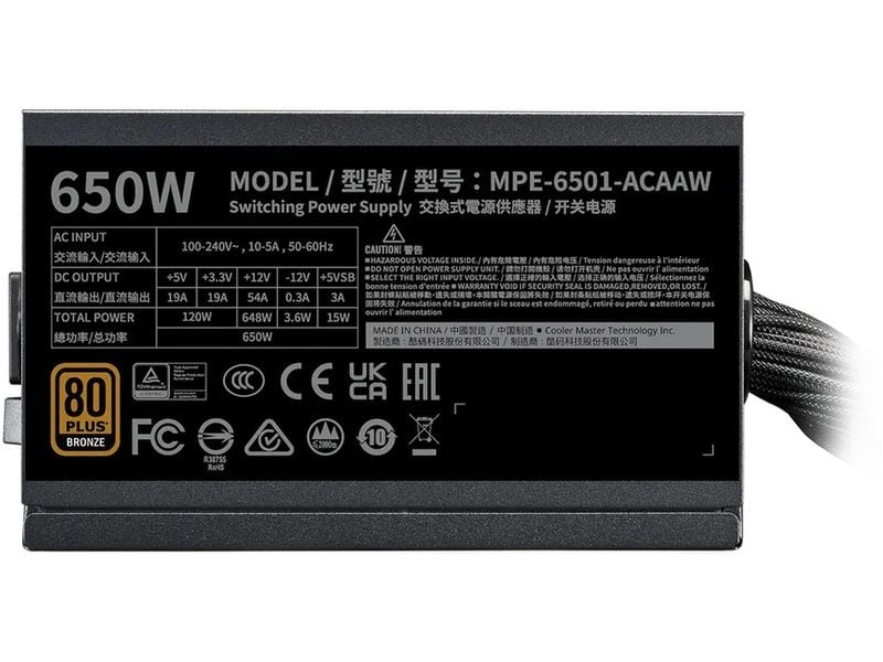Cooler Master Netzteil MWE 550 Bronze V – V3 650 W