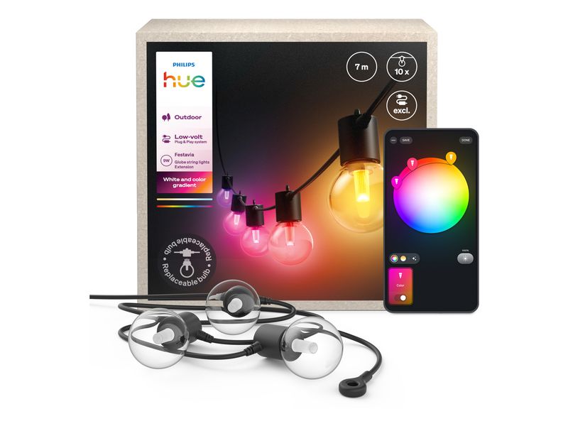 Philips Hue LED-Lichterkette Festavia Globe Outdoor Erweiterung 7 m CH