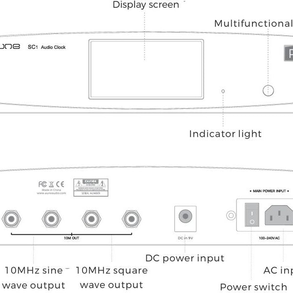 Aune SC1 EVO Hochpräzise 10 MHz Masterclock Schwarz