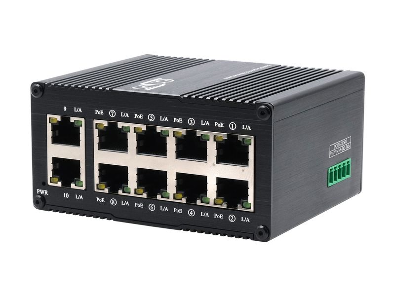 Exsys Industrieller Ethernet Mini PoE-Switch 10x 1 Gbps 10 Port