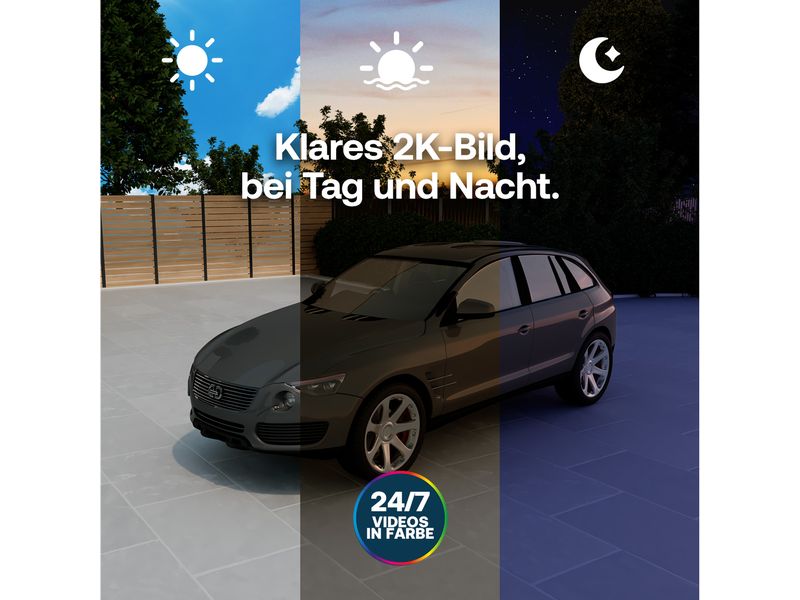 Arlo Essential 3 2K, 3er Set mit Solarpanel