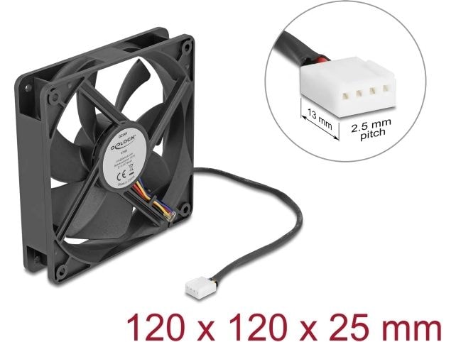 Delock PC-Lüfter 24 V DC, 120 x 120 x 25 mm