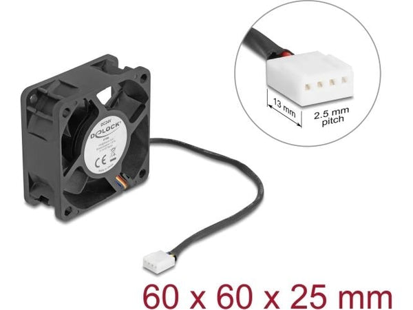 Delock PC-Lüfter 24 V DC, 60 x 60 x 25 mm