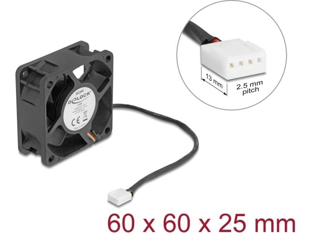 Delock PC-Lüfter 24 V DC, 60 x 60 x 25 mm