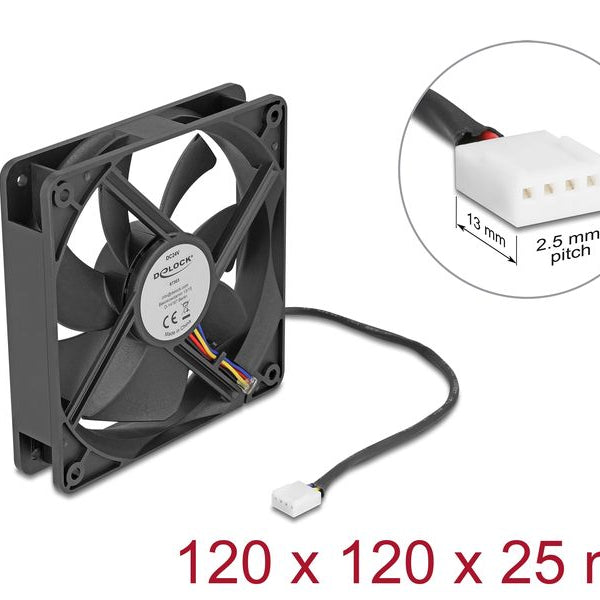 Delock PC-Lüfter 24 V DC, 120 x 120 x 25 mm