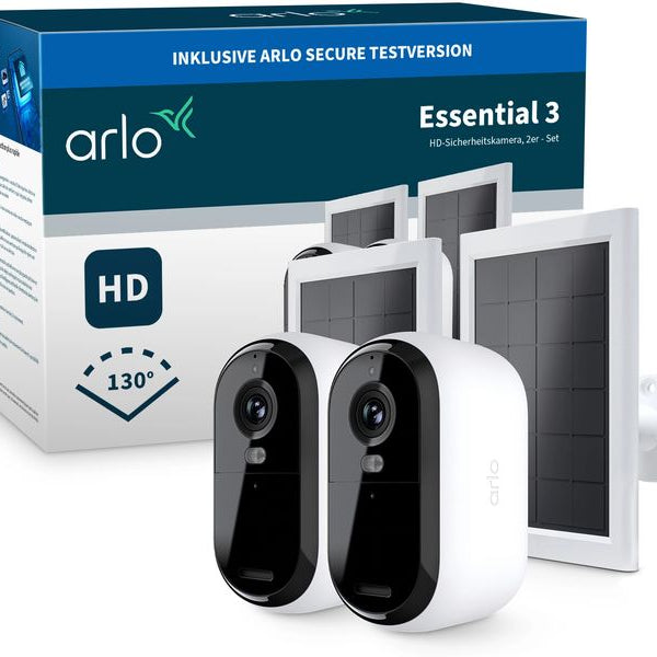 Arlo Essential 3 HD, 2er Set mit Solarpanel