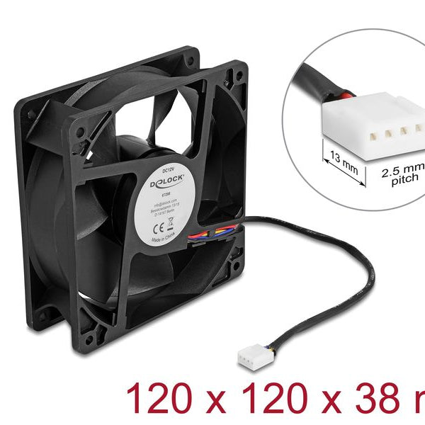 Delock PC-Lüfter 12 V DC, 120 x 120 x 38 mm