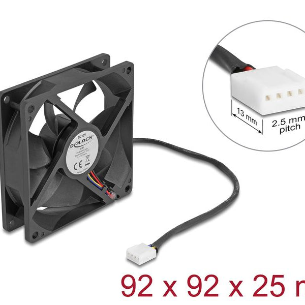 Delock PC-Lüfter 12 V DC, 92 x 92 x 25 mm
