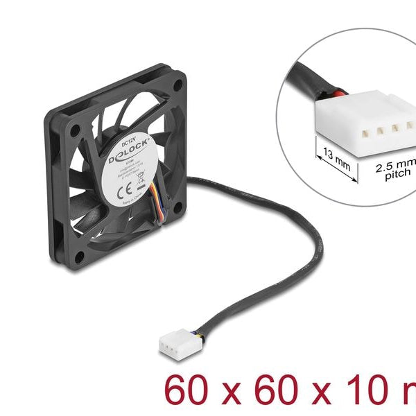 Delock PC-Lüfter 12 V DC, 60 x 60 x 10 mm