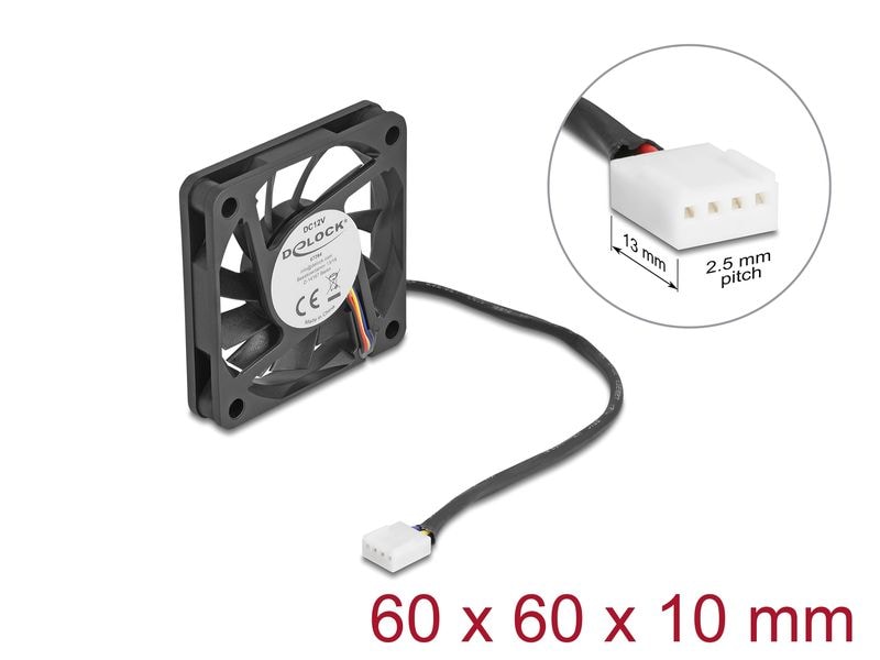 Delock PC-Lüfter 12 V DC, 60 x 60 x 10 mm