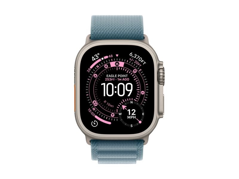 Apple Alpine Loop 49 mm Light Blue Natural Titanium Medium