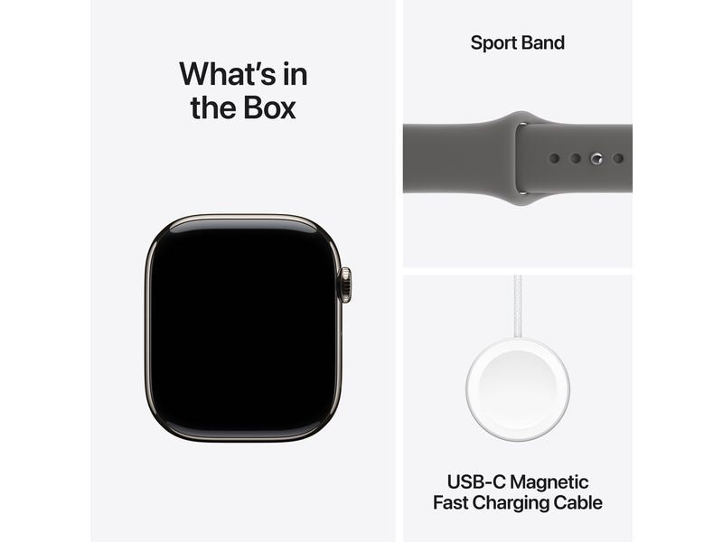 Apple Watch Series 11 46 mm LTE Nat Titanium Stone Grey Sport M/L