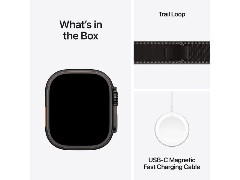 Apple Watch Ultra 3 Black Titanium Black Charcoal Trail Loop S/M