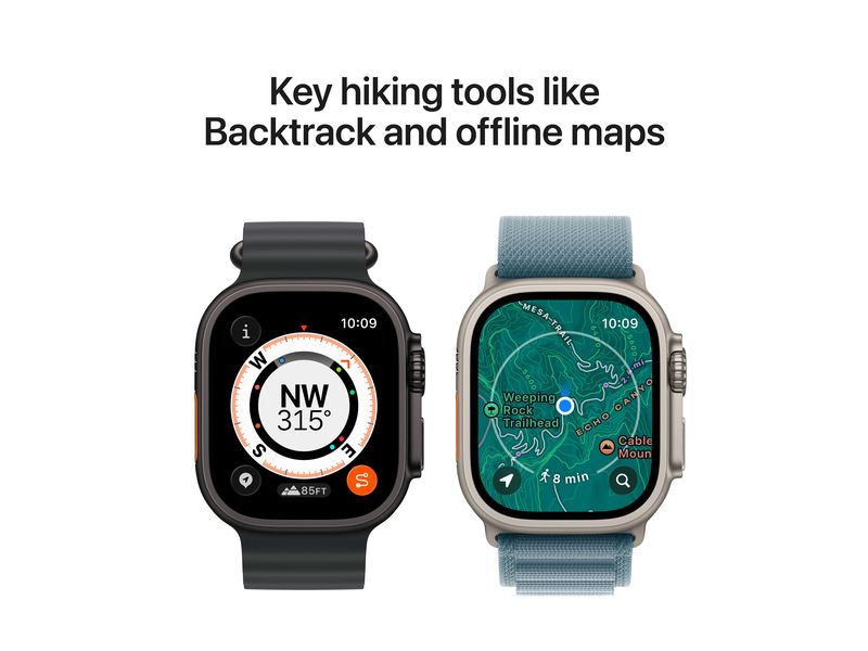 Apple Watch Ultra 3 Natural Titanium Light Blue Alpine Loop S