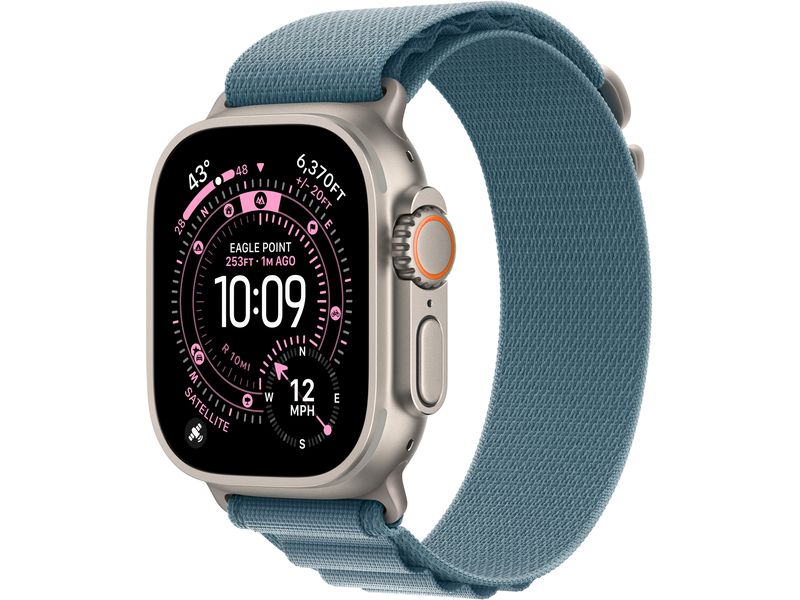 Apple Watch Ultra 3 Natural Titanium Light Blue Alpine Loop M