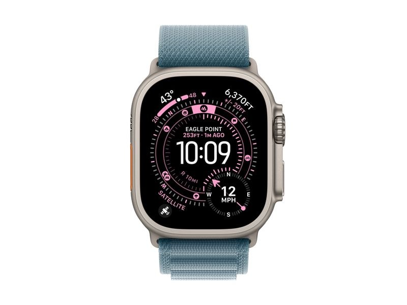 Apple Watch Ultra 3 Natural Titanium Light Blue Alpine Loop L