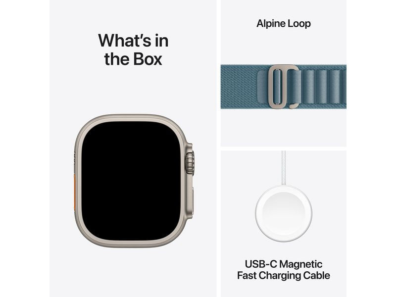 Apple Watch Ultra 3 Natural Titanium Light Blue Alpine Loop L