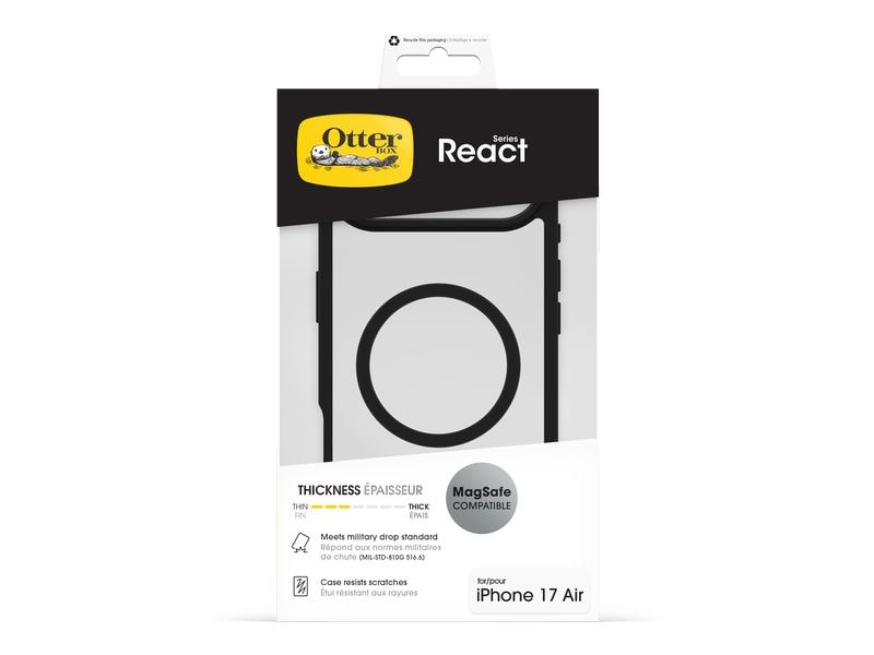 Otterbox Back Cover React MagSafe iPhone Air Transparent/Black