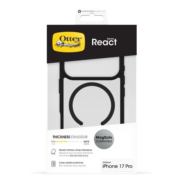 Otterbox Back Cover React MagSafe iPhone 17 Pro Transparent/Black