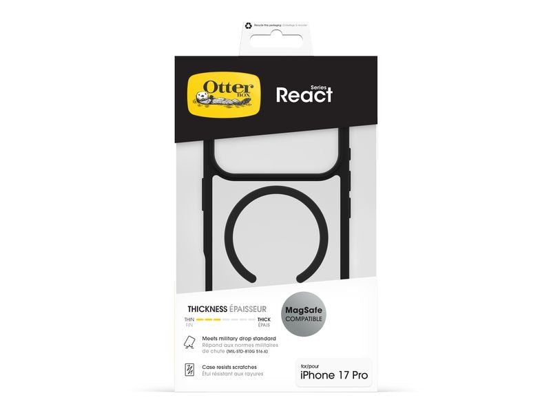 Otterbox Back Cover React MagSafe iPhone 17 Pro Transparent/Black
