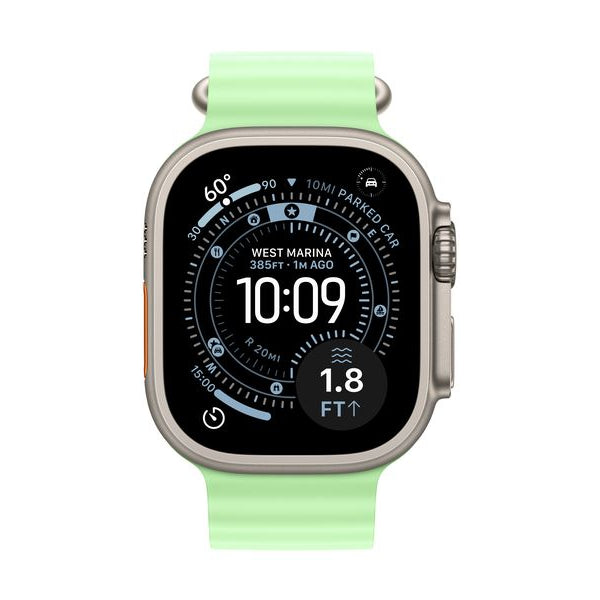 Apple Ocean Band 49 mm Neon Green Natural Titanium