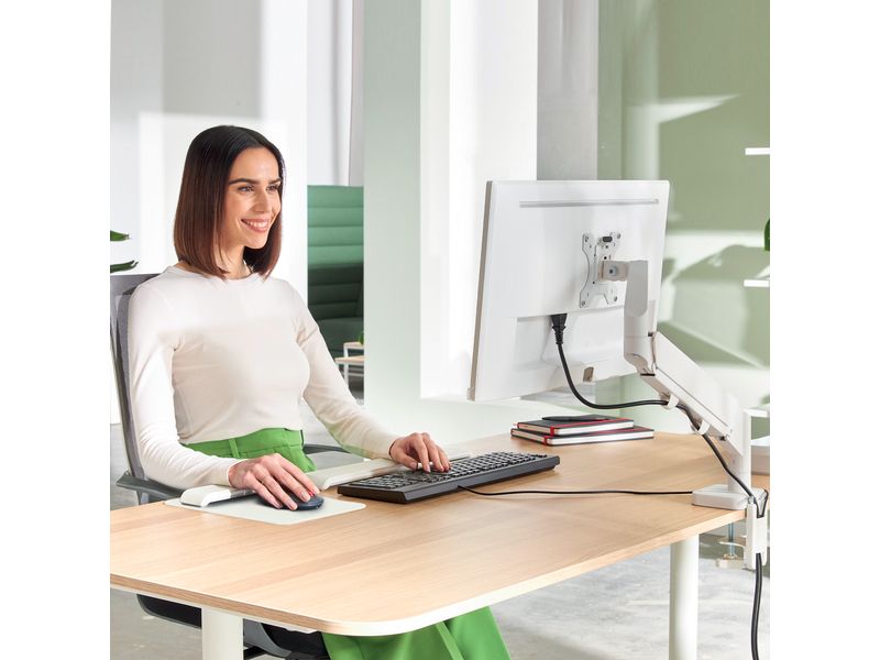 Leitz Tischhalterung Single Monitorarm Ergo bis 9 kg – Grau